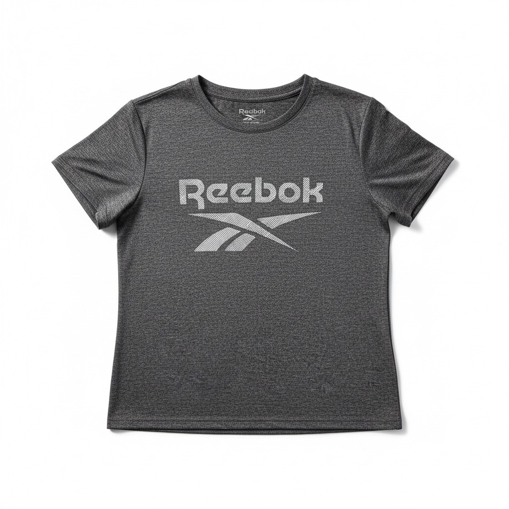 Reebok Women Activewear T Shirt Short Sleeve Charcoal Heather Size S